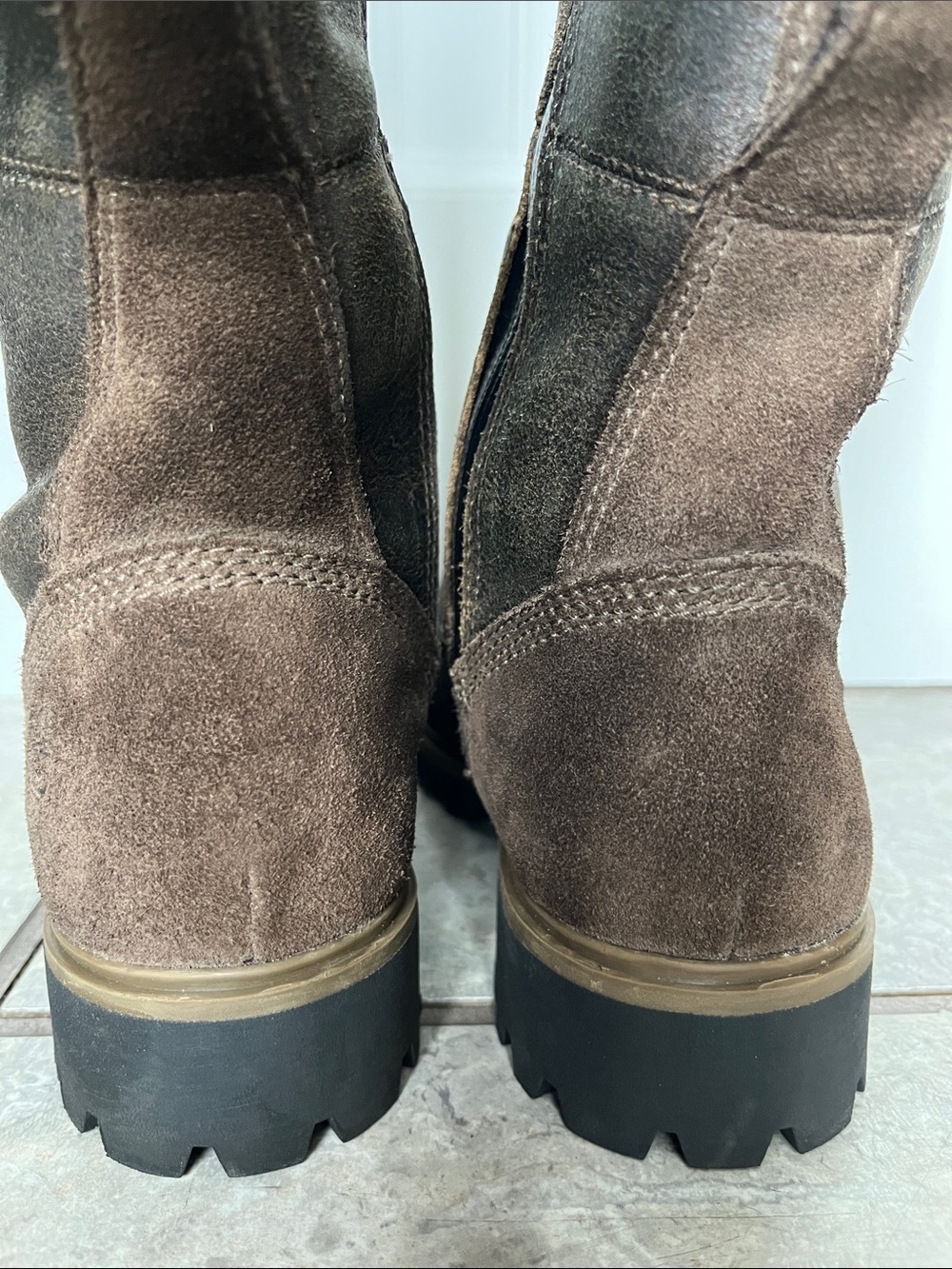 Timberland Wheelwright Tall Waterproof Knee High Moto Boots Dark Brown Suede 6.5 - Picture 7 of 13